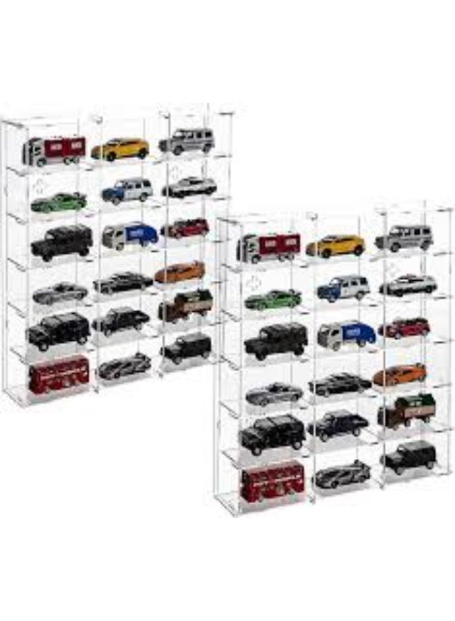 EMAAZZ LLC Clear Acrylic Toy Car Display Case – Multi Compartment Storage Organizer Shelf for Mini Cars, Hot Wheels, Collectibles, Figures, Home & Office Décor - Image 1